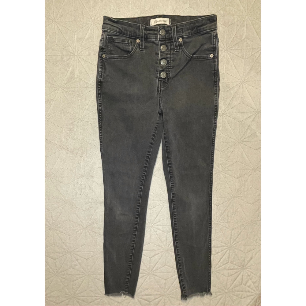 Madewell Jeans, Women's Size 26, Washed Black 10" High-Rise Skinny Button‎ Fly